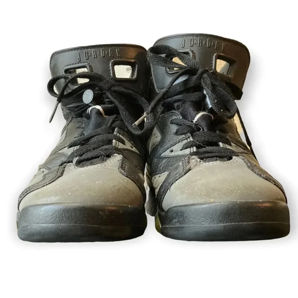 NIKE Air Jordan 6 Retro Cool Grey Yellow Sneakers Kid's Size 5Y